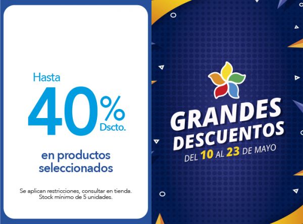 HASTA 40% DSCTO. EN PRODUCTOS SELECCIONADOS - Plaza Norte