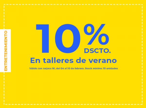 10% Dscto. En talleres de verano - Small Place - Plaza Norte