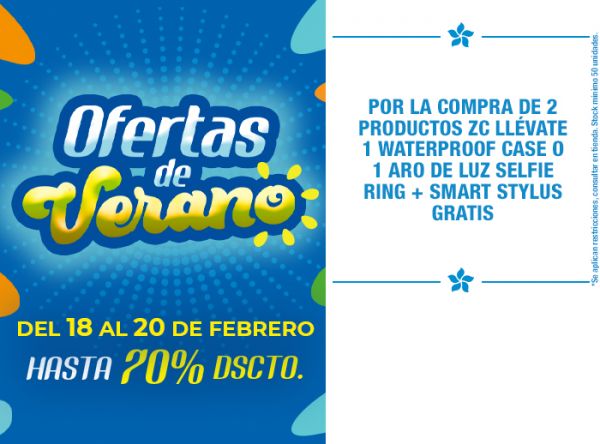 Por la compra de 2 productos ZC Llévate 1 Waterproof Case o 1 aro de luz selfie ring + smart stylus GRATIS  - Zona Cel - Plaza Norte