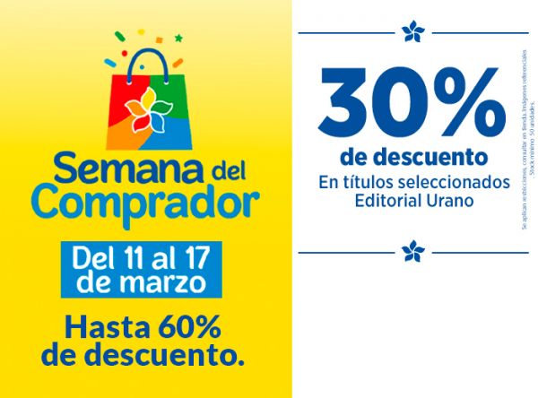 30% Dscto En títulos seleccionados Editorial Urano - Entre Páginas - Plaza Norte