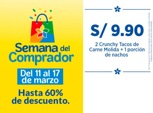 2 Crunchy Tacos de Carne Molida + 1 porción de nachos a S/9.90 -  TACO BELL - Plaza Norte