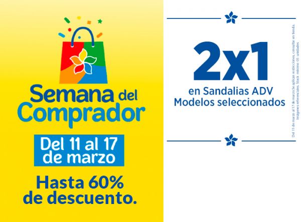2 X1 en Sandalias ADV Modelos seleccionados - Viale - Plaza Norte