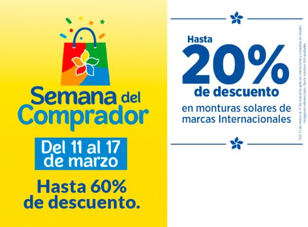 20% Dscto. en monturas solares de marcas Internacionales - Plaza Norte