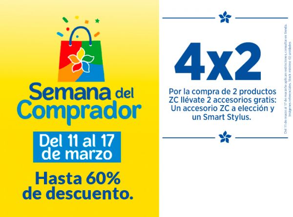 4X2 Por la compra de 2 productos ZC llévate 2 accesorios gratis: Un accesorio ZC a elección y un Smart Stylus.  - Zona Cel - Plaza Norte